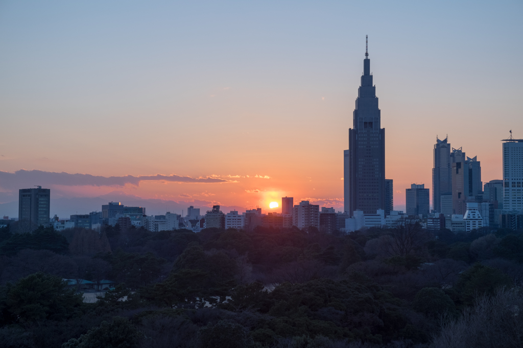 夕日。２月。