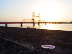 昇開橋の夕日