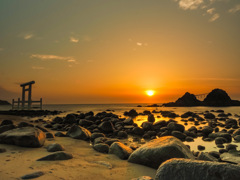二見ヶ浦の夕日