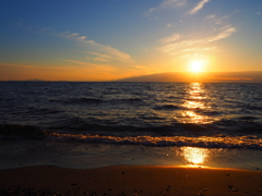 琵琶湖の夕日