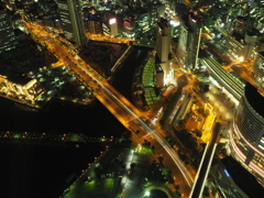 横浜ランドマークタワーからの夜景。