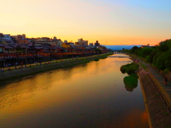 夕焼けの鴨川
