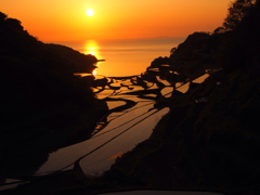 浜野浦棚田の夕日