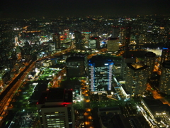 横浜ランドマークタワーからの夜景。