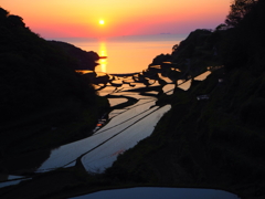 浜野浦棚田の夕日