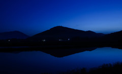 夜明け前の田んぼ