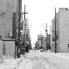 室蘭市中央町の冬の通り。
