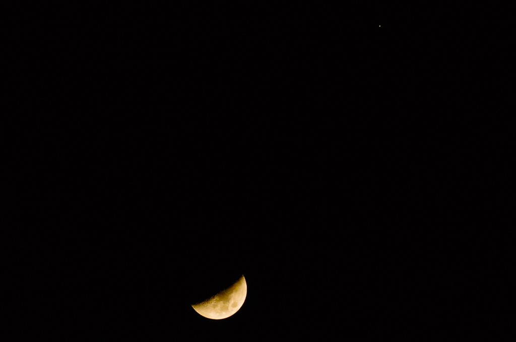 今日の月と星