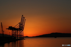 博多港の夕焼け