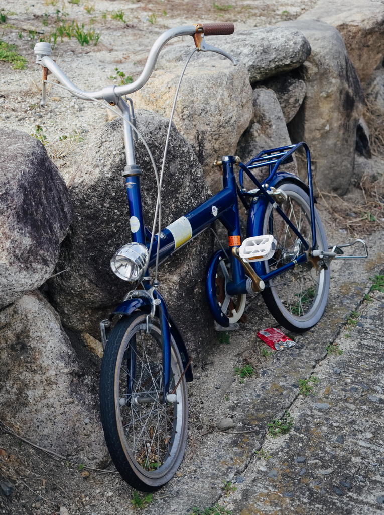 blue bike no saddle