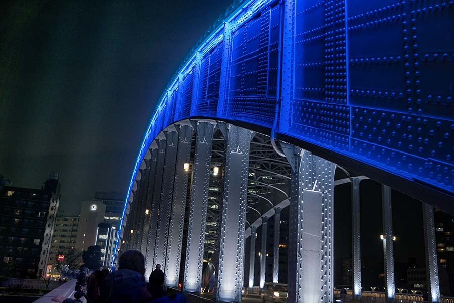DSC07180. 永代橋はプルジャンブルーのアーチ橋