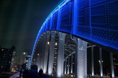 DSC07180. 永代橋はプルジャンブルーのアーチ橋