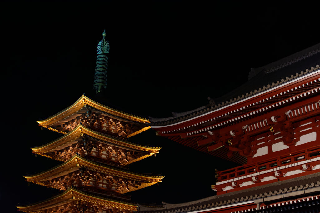 五重塔と宝蔵門