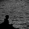 煌めく海釣り人