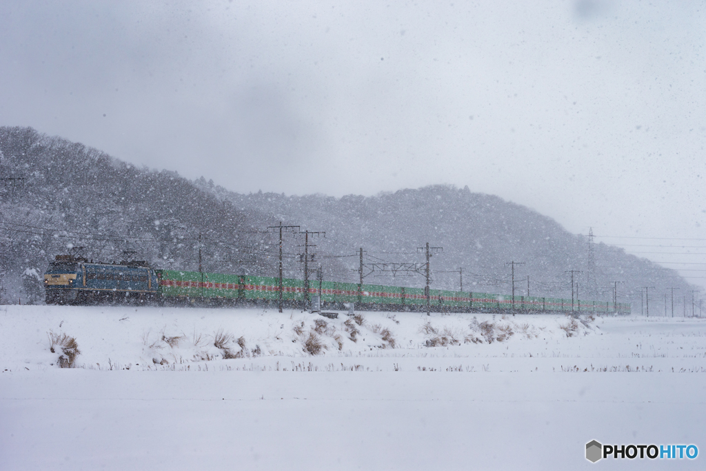 2018.1.30 EF66 30 雪の中を行く56レ福山レールエクスプレス 