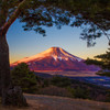 朝焼けの富士山