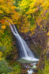 紅葉の不動滝