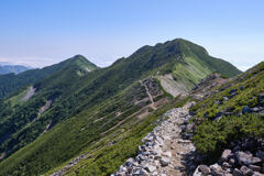 爺ヶ岳南峰から中峰