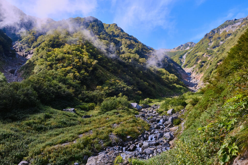 針ノ木雪渓のあと
