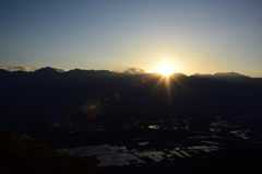 長峰山、日の入り
