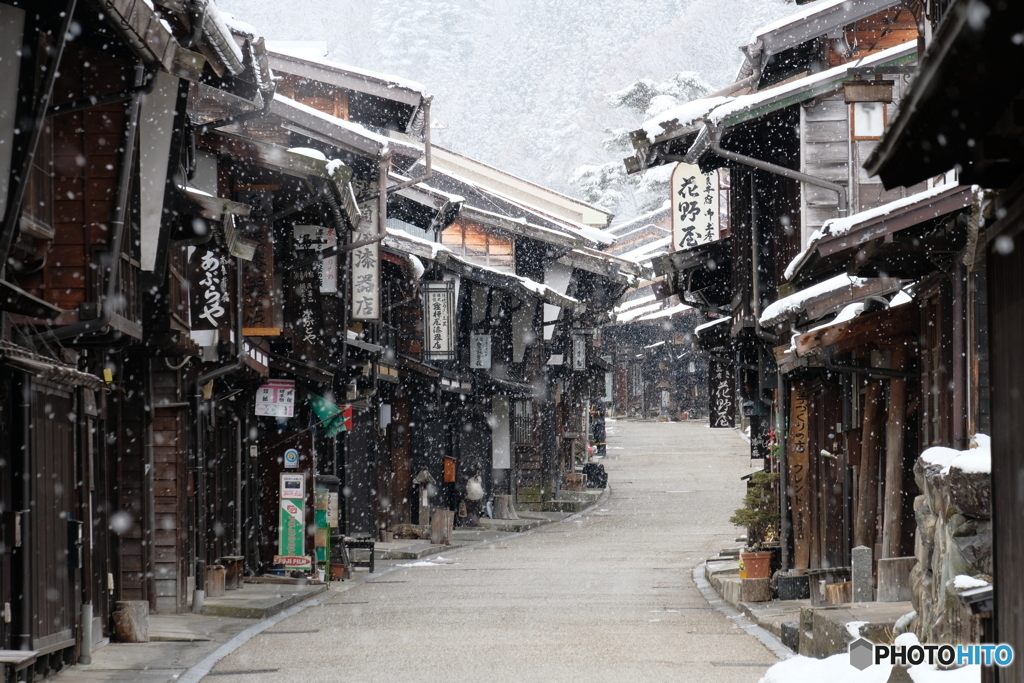 雪降る奈良井