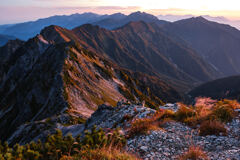 燃える後立山