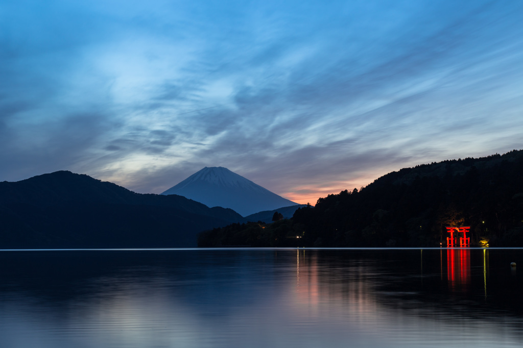 夕景富士　／元箱根