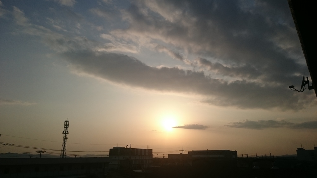 先日の夕日