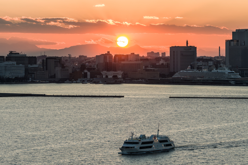 スカイウォークからの夕日