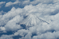 飛行機から富士山