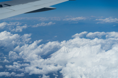飛行機から富士山