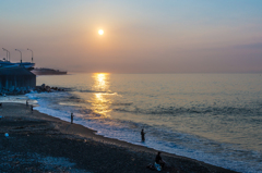 国府津PAからの朝日