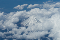 飛行機から富士山