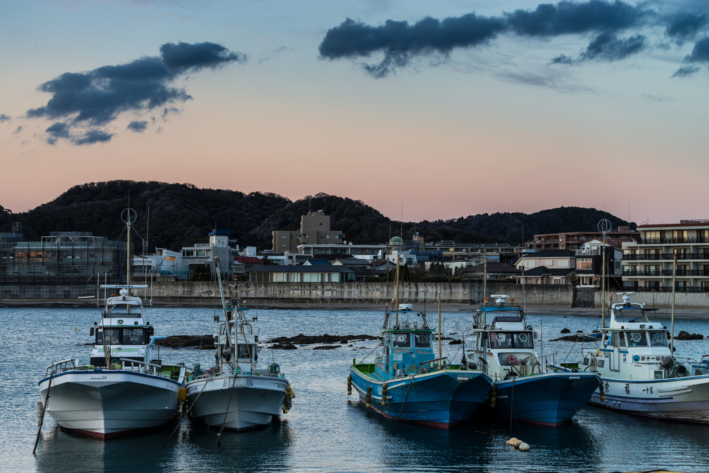 真名瀬漁港の夕景