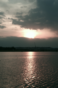 さようなら、多摩川の夕日
