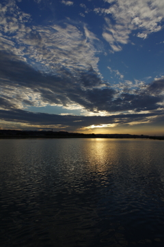多摩川の夕日　その１