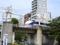 東武鉄道、スペーシア＠隅田川の鉄橋にかかる（１）