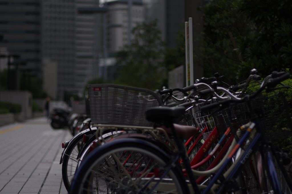 77mm行脚　２日目　その1　～　高層ビルの下の自転車