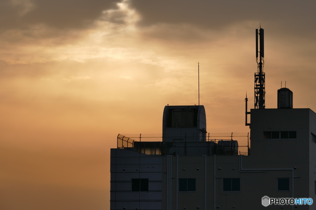 曇り空の朝