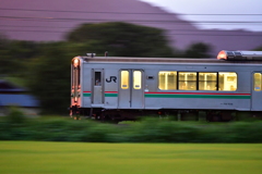 夕陽を浴びて