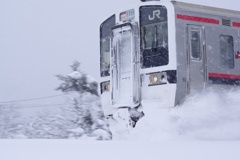 雪を掻き分けて