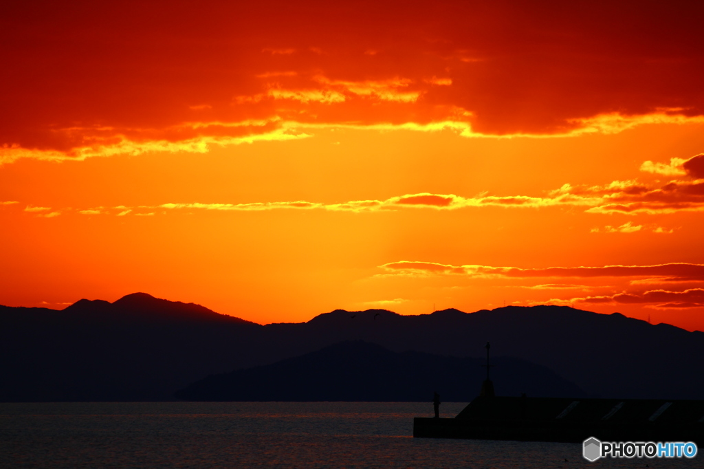 彦根港の夕焼け