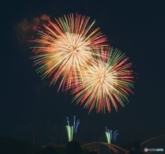 夜空で寄り添う二人
