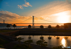 明石大橋　夕暮れ