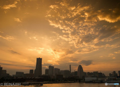横浜の夕日