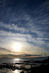 日没前の冬の江ノ島