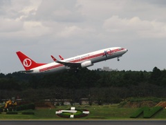 赤いレトロ機。