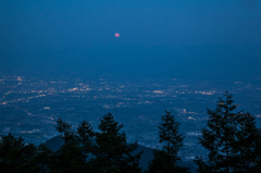 満月の甘利山夜景２