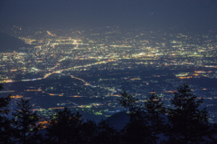 満月の甘利山夜景４