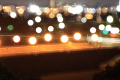 橋のある街（多重露出）